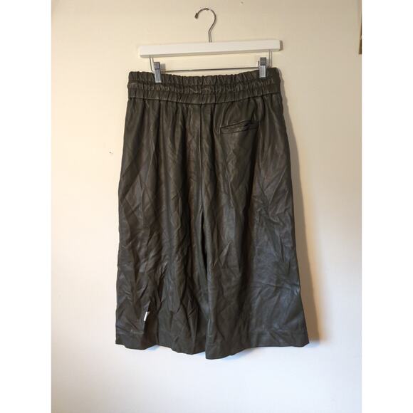 RTR 3.1 Phillip Lim Faux Leather Bermuda Mid Length Culottes pull on solid Sz 8 - Picture 7 of 10